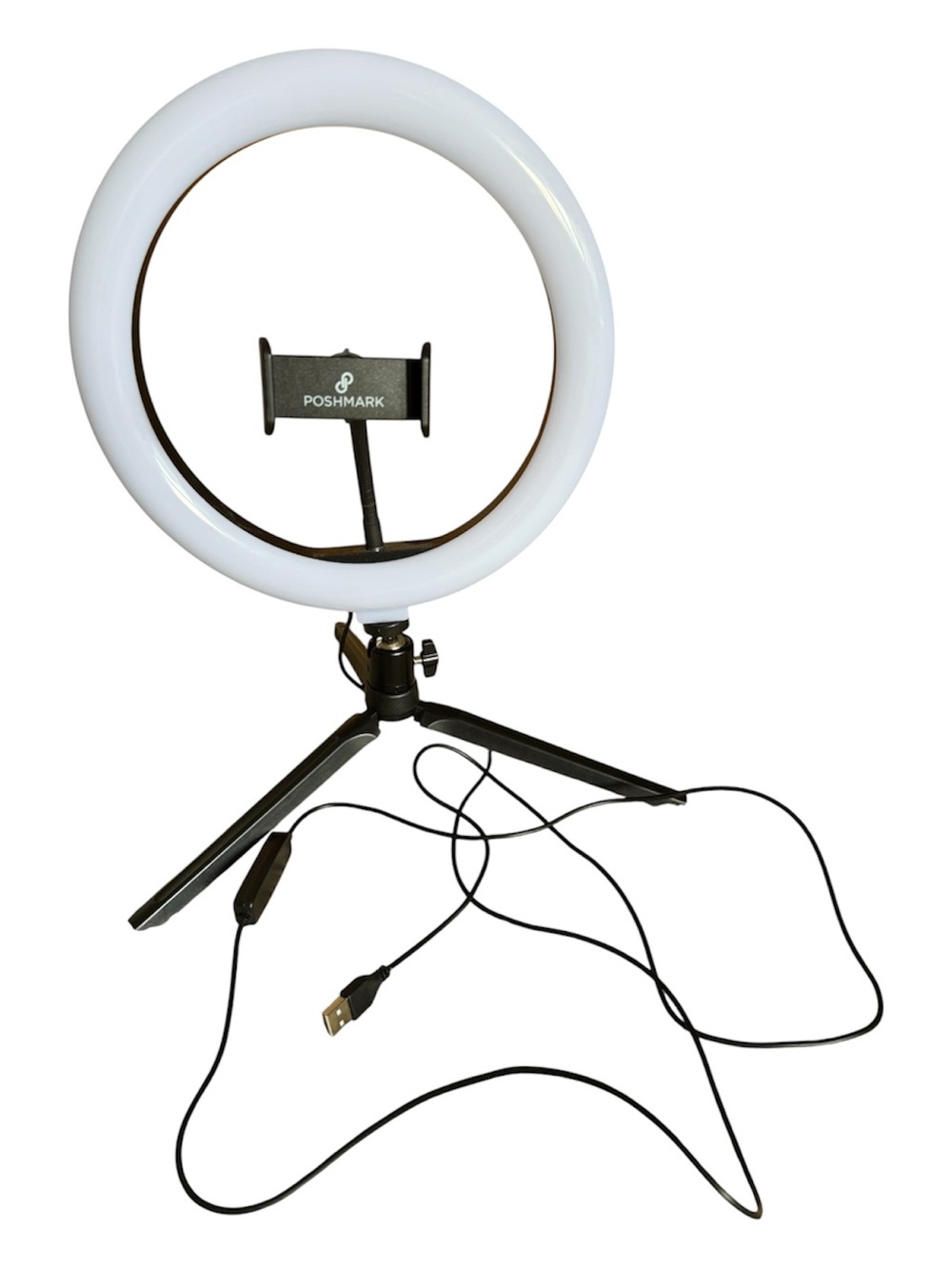 Poshmark LED Ring Light with Black Tabletop Tripod and Phone Mount